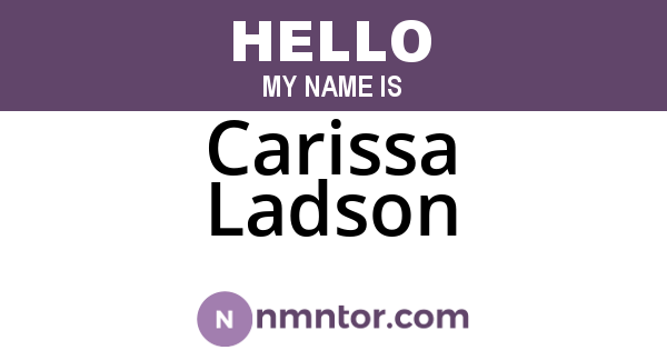 Carissa Ladson