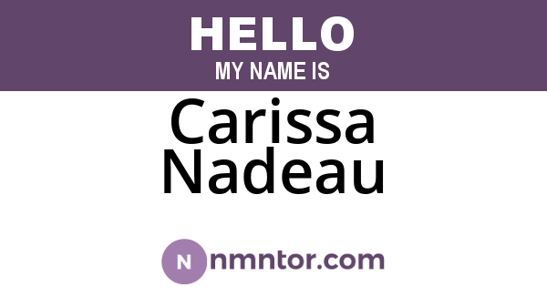 Carissa Nadeau