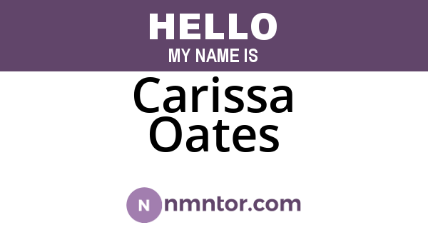 Carissa Oates