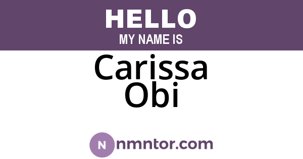 Carissa Obi