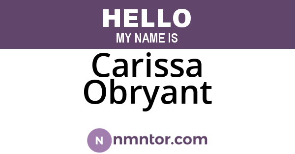 Carissa Obryant