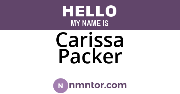 Carissa Packer