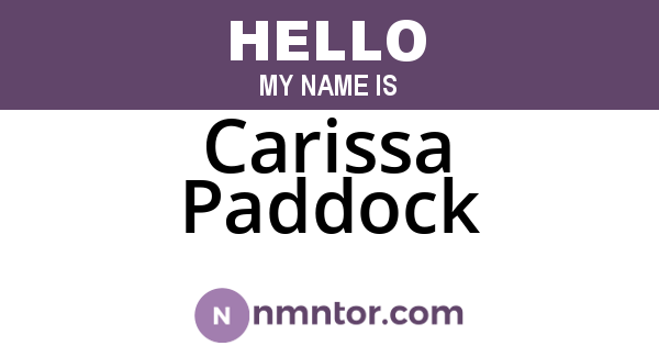 Carissa Paddock