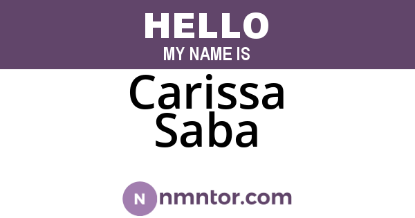 Carissa Saba