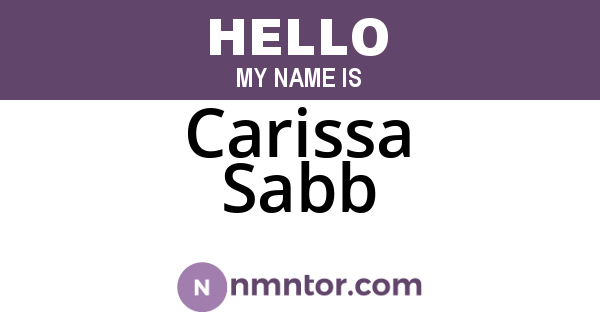 Carissa Sabb