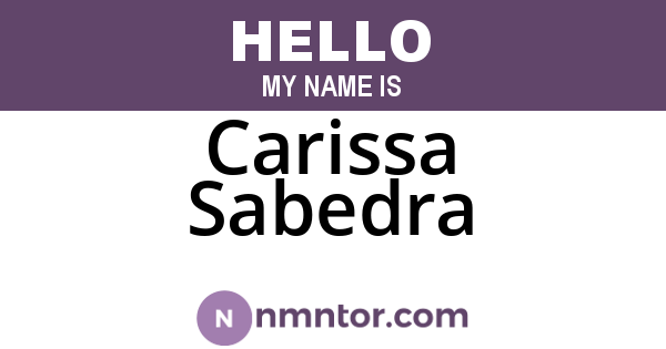 Carissa Sabedra