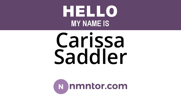 Carissa Saddler