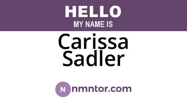 Carissa Sadler