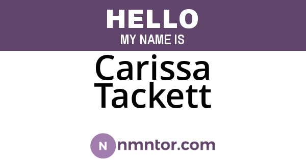 Carissa Tackett