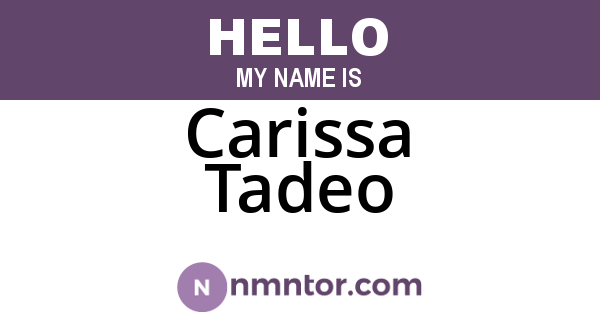 Carissa Tadeo
