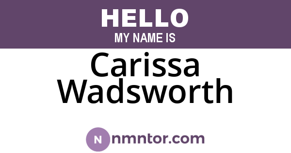 Carissa Wadsworth
