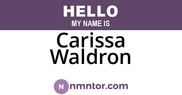 Carissa Waldron