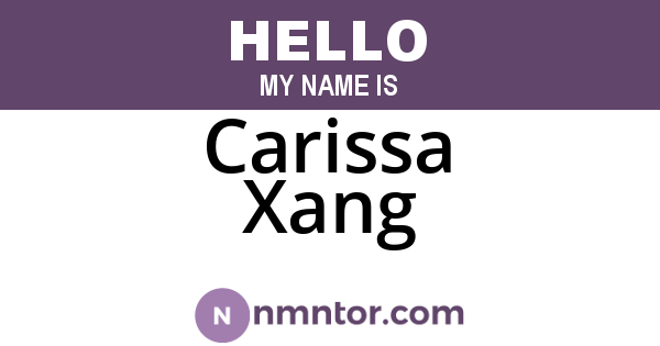 Carissa Xang