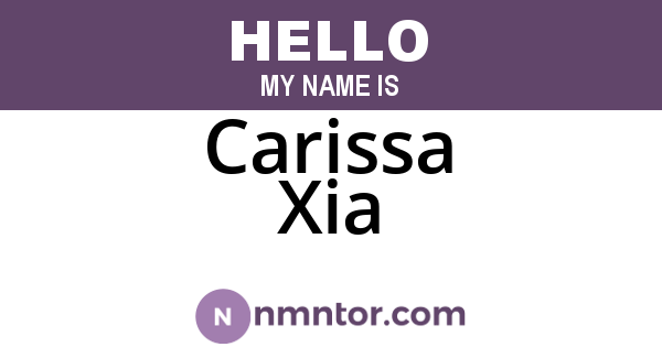 Carissa Xia