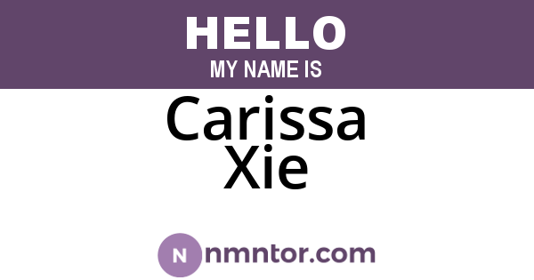 Carissa Xie