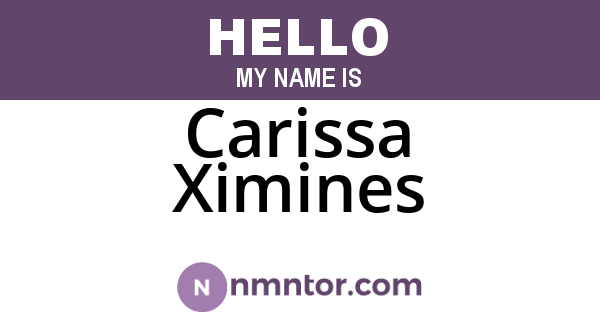 Carissa Ximines