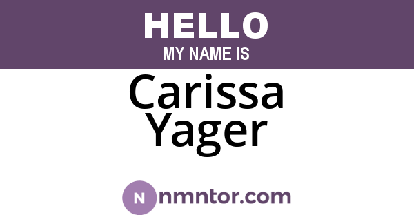 Carissa Yager