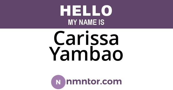 Carissa Yambao