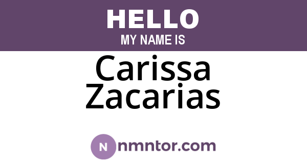 Carissa Zacarias