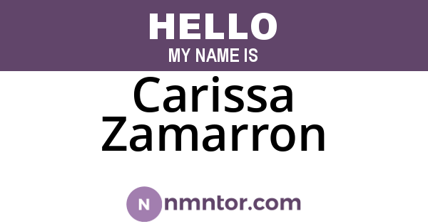 Carissa Zamarron
