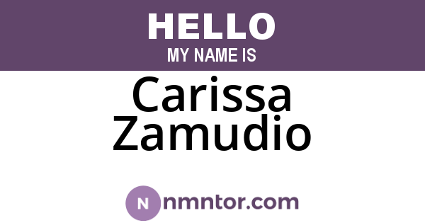 Carissa Zamudio