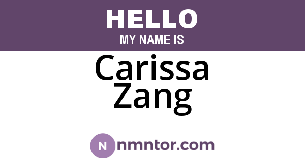 Carissa Zang