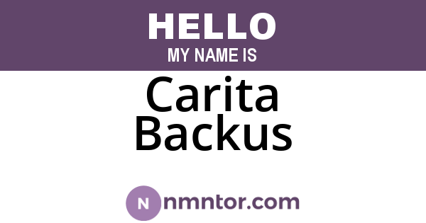 Carita Backus