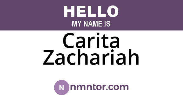 Carita Zachariah