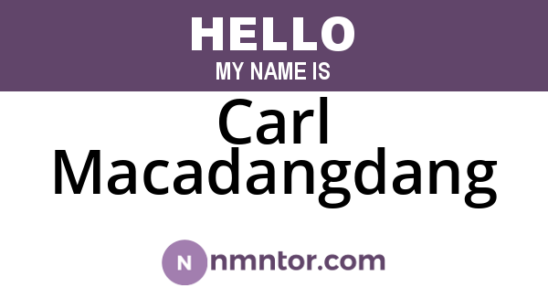 Carl Macadangdang