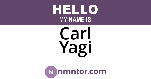 Carl Yagi