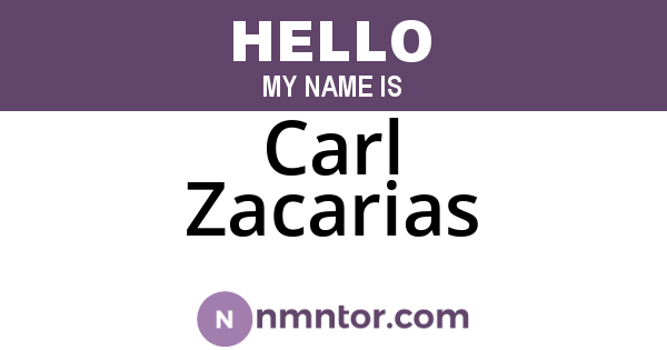 Carl Zacarias