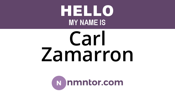 Carl Zamarron