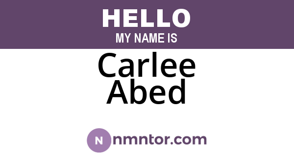 Carlee Abed