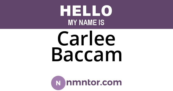 Carlee Baccam