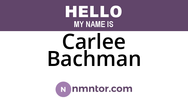 Carlee Bachman
