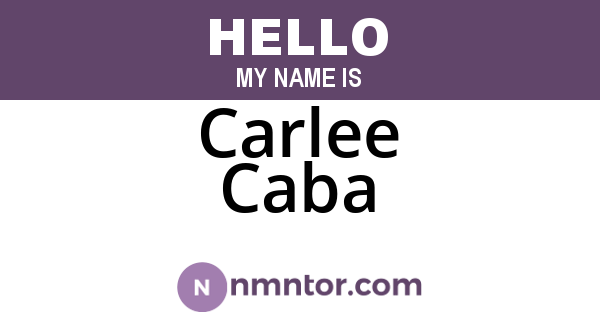 Carlee Caba