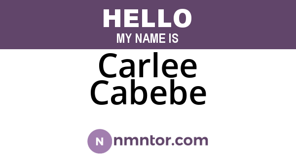Carlee Cabebe