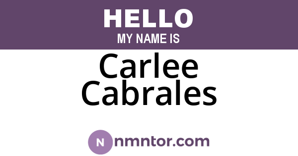 Carlee Cabrales