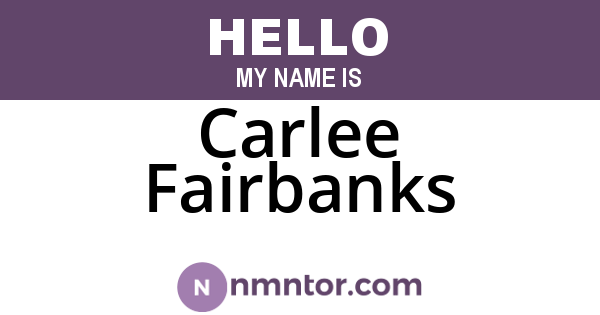 Carlee Fairbanks