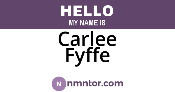 Carlee Fyffe