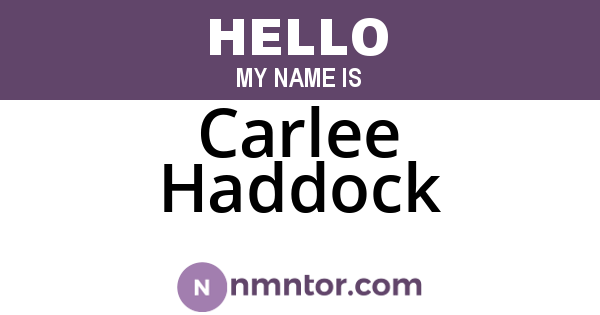 Carlee Haddock