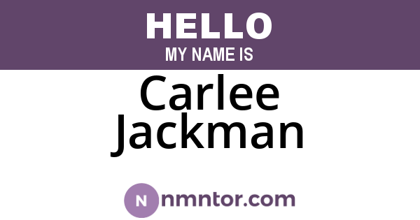 Carlee Jackman