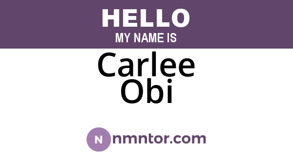 Carlee Obi