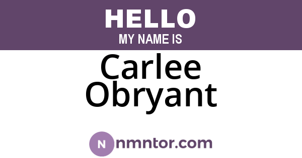 Carlee Obryant