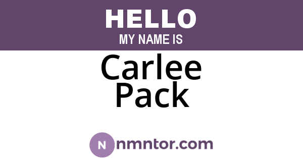 Carlee Pack