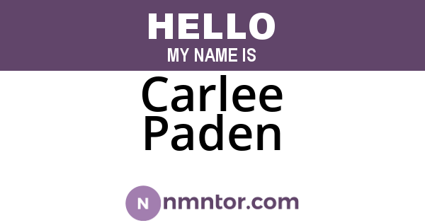 Carlee Paden