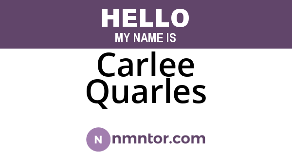 Carlee Quarles