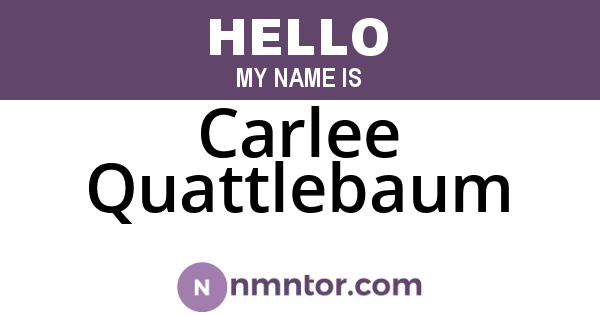 Carlee Quattlebaum