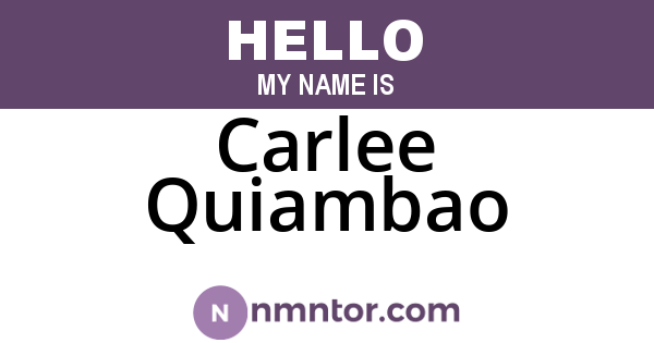 Carlee Quiambao