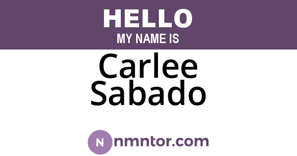 Carlee Sabado